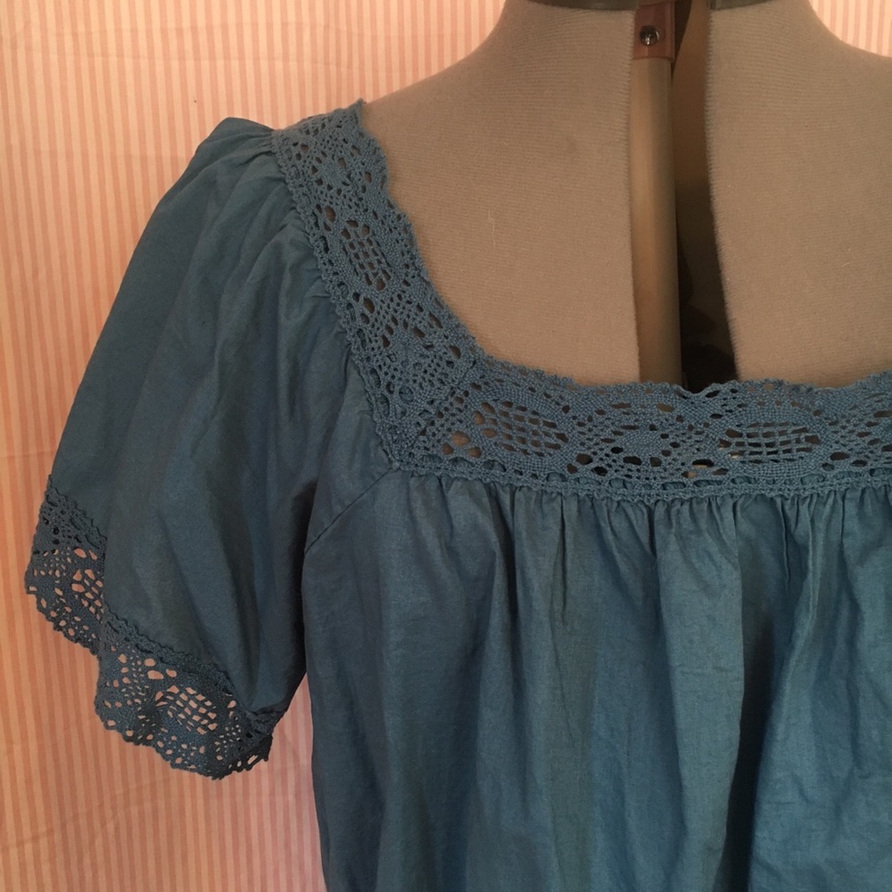 NEW Pretty Blue Sonoma Peasant Blouse